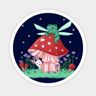 Fairy frog on a mushroom Magnet